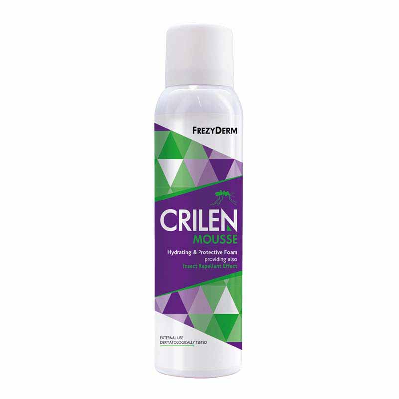 Ενυδατικός αφρός FREZYDERM Crilen Mousse εμπλουτισμένο με συνδυασμό ενεργών συστατικών που κρατούν τα έντομα μακριά